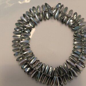 LFK Lori Koenig Silver Glass Oblong Marquise bracelet